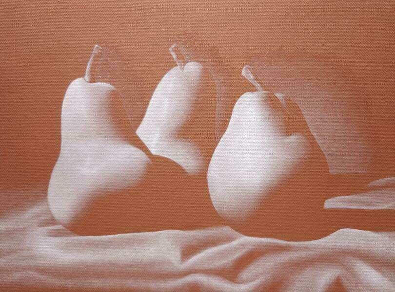 Dancing Pears. Still life. Oil on canvas. 9 in. x 12 in.