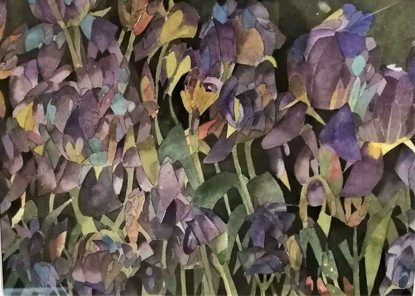Irises - 14.5" x 10.5" (25" x 21" framed) $800