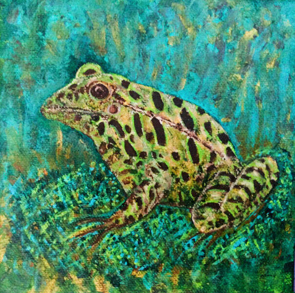 Home Sweet Home, heavy acrylic on canvas, 2025. 6"W x 6"H x 1.5"D All rights reserved.