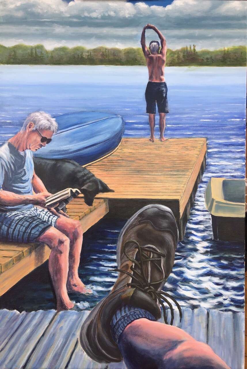 Down at the Dock, Acrylic  30 X  24