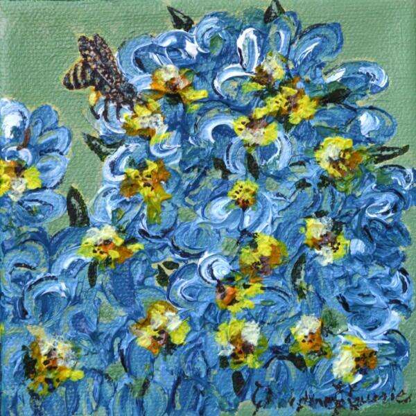 Pollinator at Work, heavy acrylic on canvas, 2025. All rights reserved.