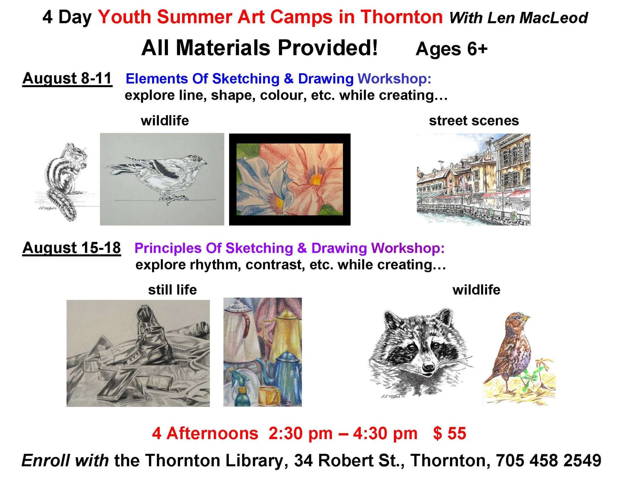 Summer Art Camps with Len MacLeod - 4 Day Youth Summer Art Camps in Thornton With Len MacLeod