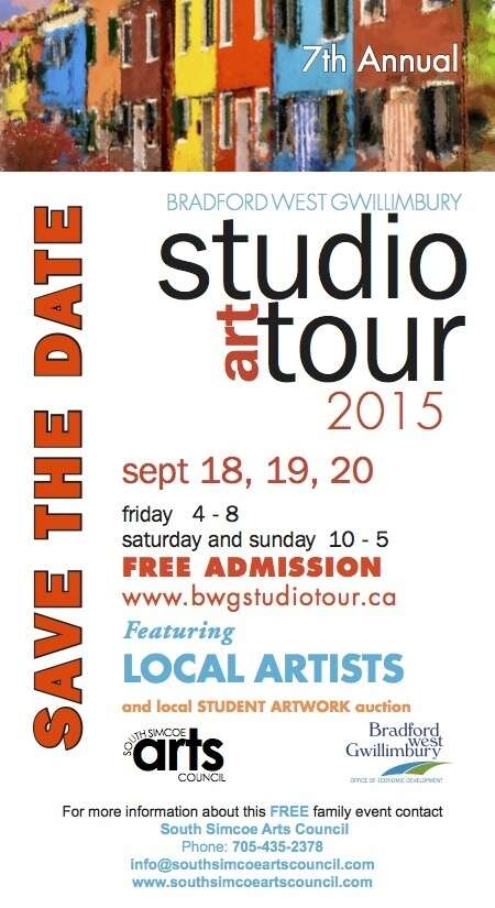 Remember to take in the Bradford West Gwillimbury Studio Art Tour September 18, 19, 20