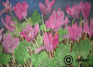 Q & A with Artist Barbara Large - Purple Cyclamen By Barbara Large