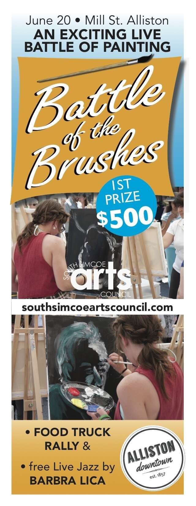 June 20, 2015 BATTLE OF THE BRUSHES  The ABIA has invited our Membership to showcase their artworks by allowing them to set up a table / booth at the 
