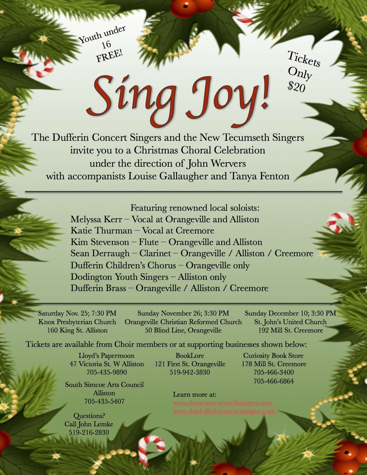 SING JOY with The New Tecumseth and Dufferin Singers